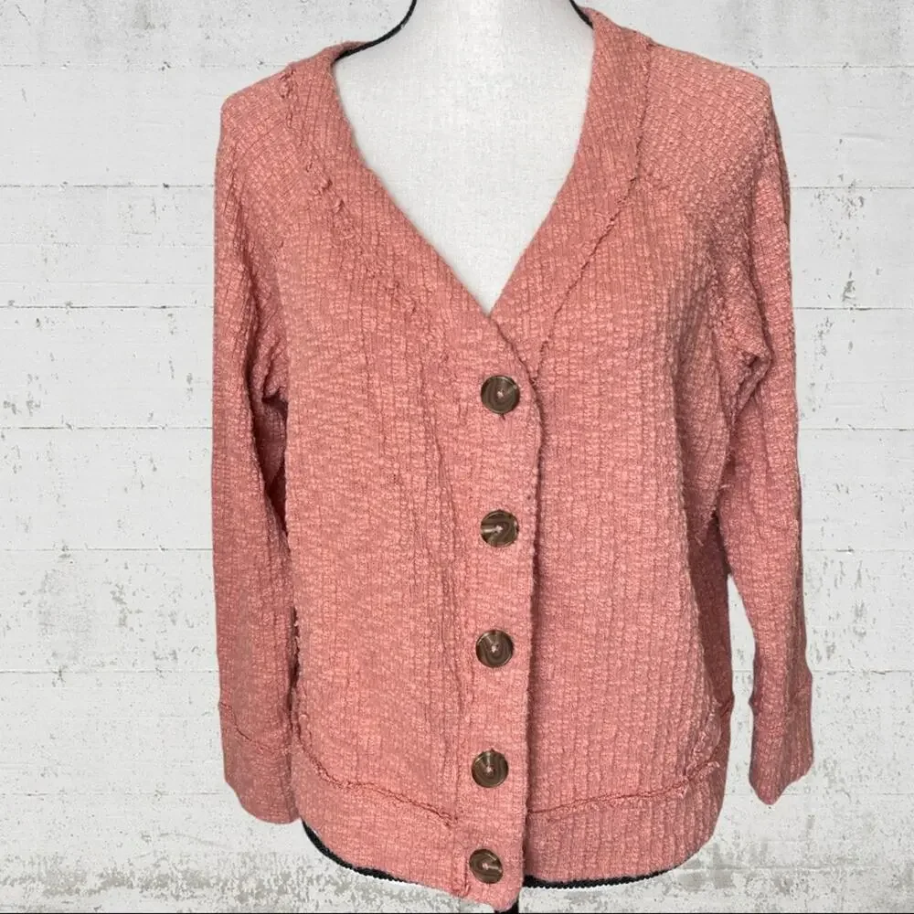 Two by Vince Camuto Peach Cardigan Sweater Size Large